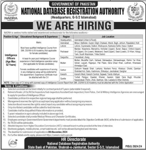 Jobs Available at the National Database and Registration Authority