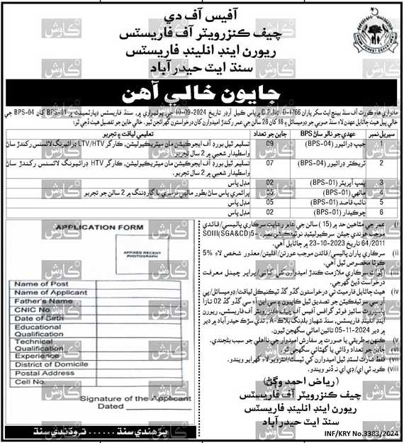 Employment Announcement at the Hyderabad Forest Department