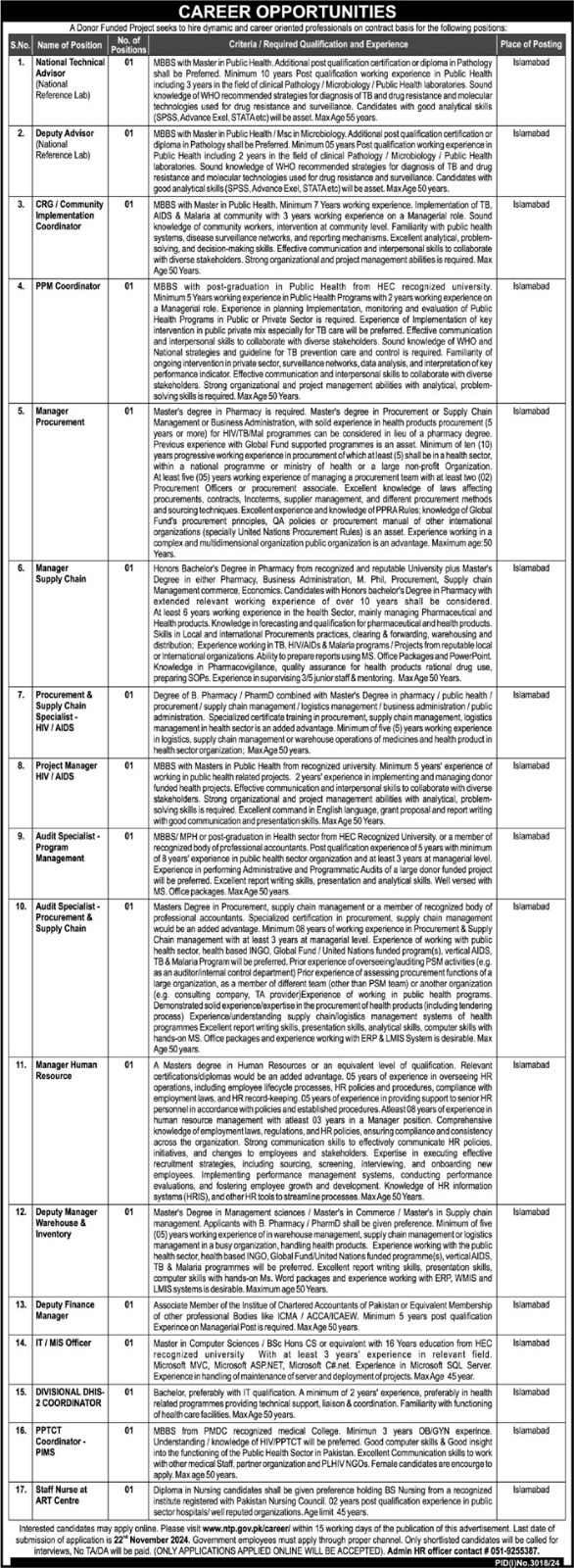 National TB Control Program NTP